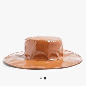 Top Shop Vinyl Hat in Toffee
